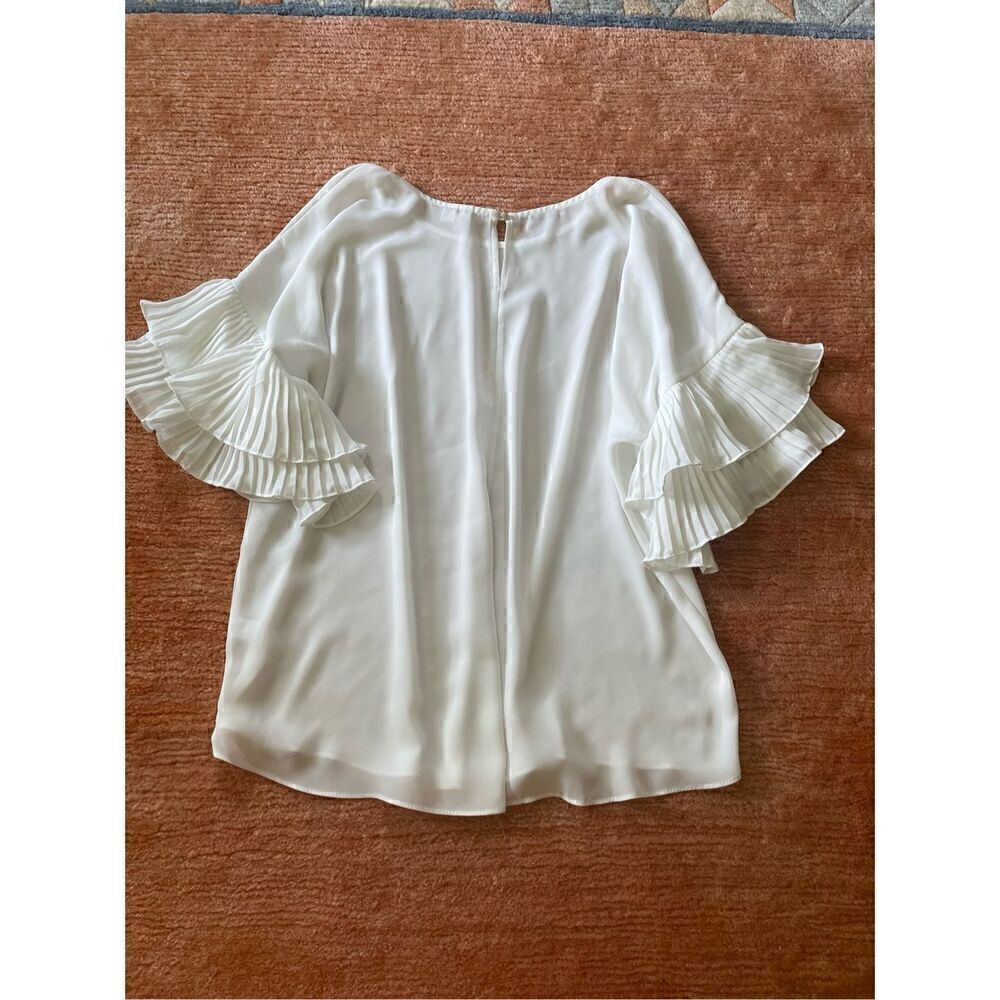 EST 1946 Cream Blouse With Ruffled Sleeves L